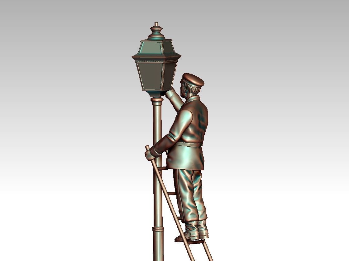 lamp post lamplighter 3D print model_23