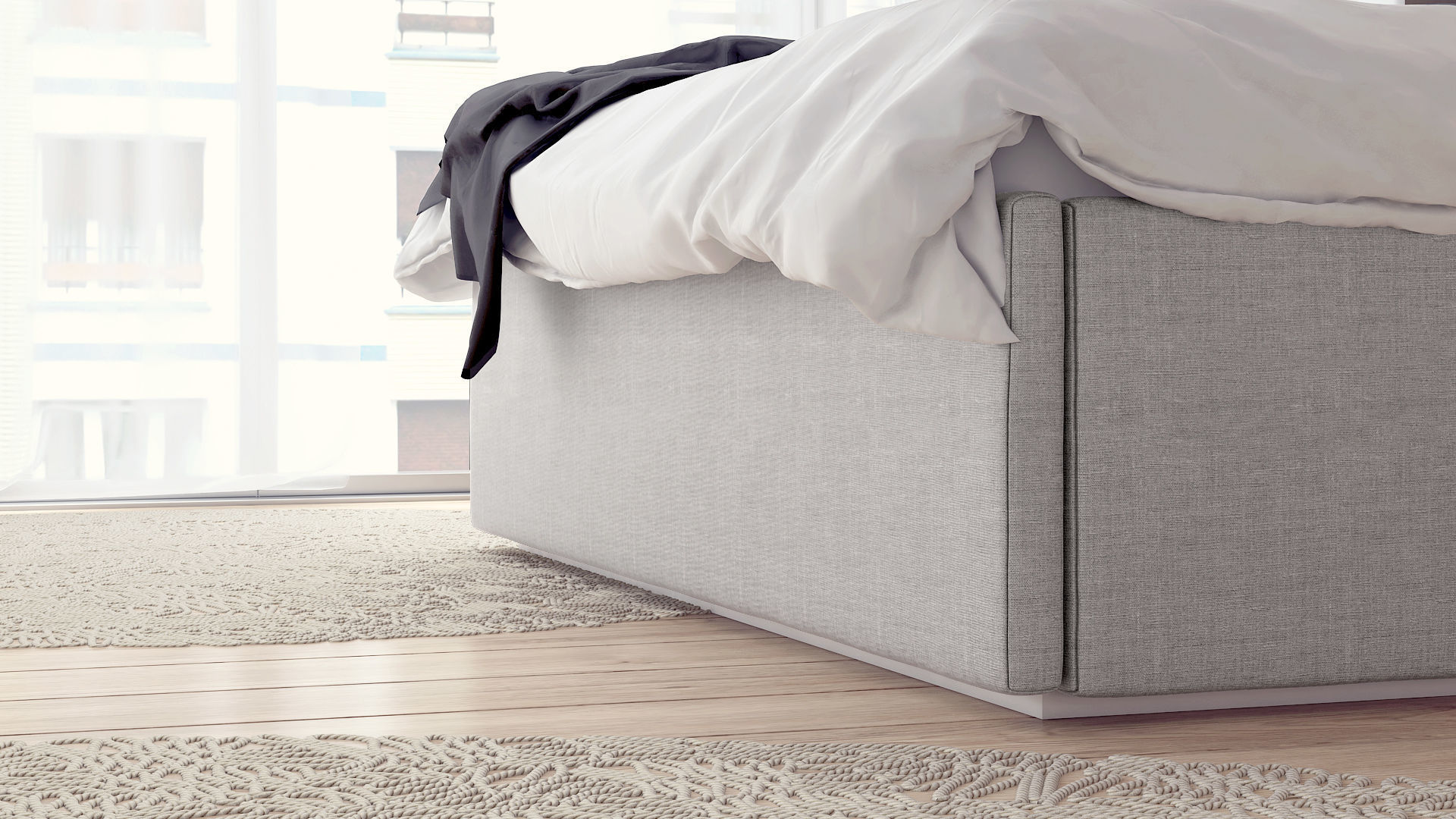 Modern loft bedroom design with upholstered bed 1 3D model 3D model_3