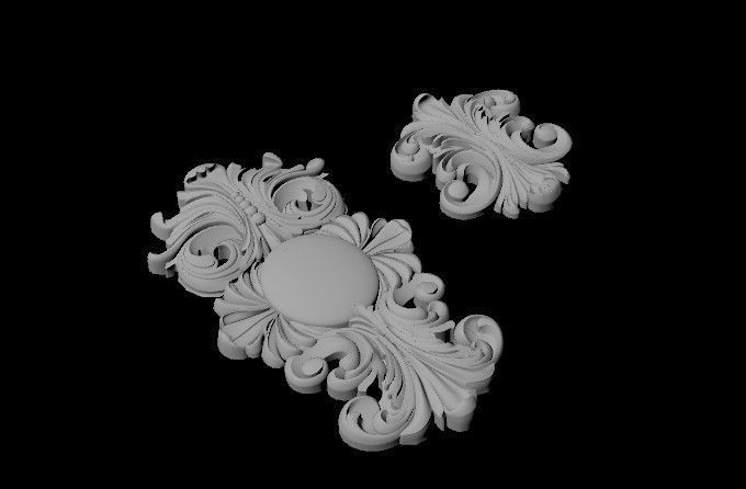 Central decor ornament for furniture 3D model_1