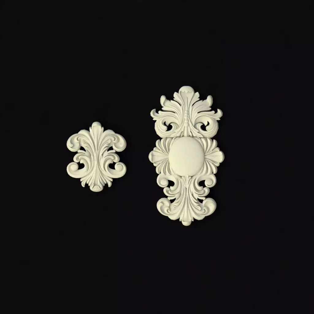 Central decor ornament for furniture 3D model_0