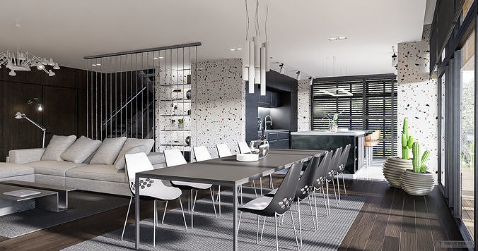 Modern living - D4 3D model