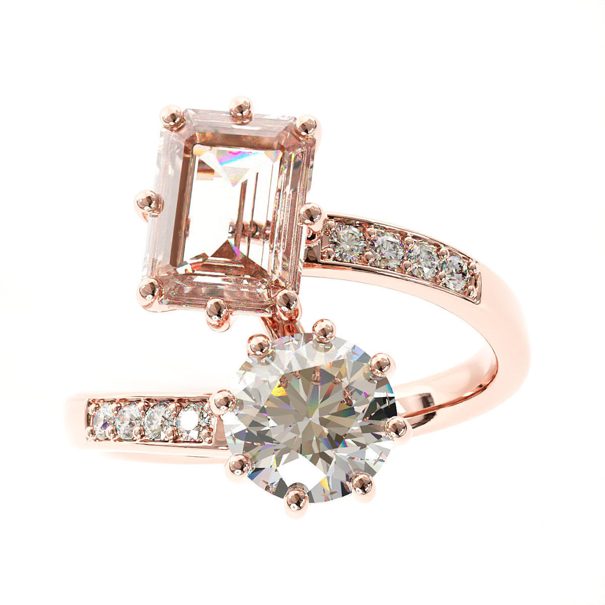 Engagement Fancy Ring 3D print model_4