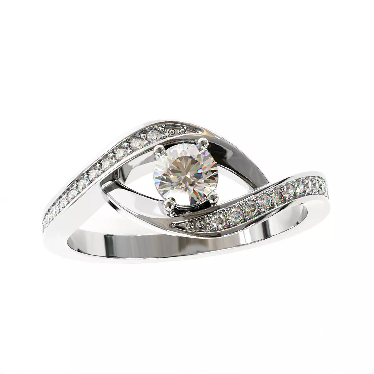 Engagement Ring 3D print model_0