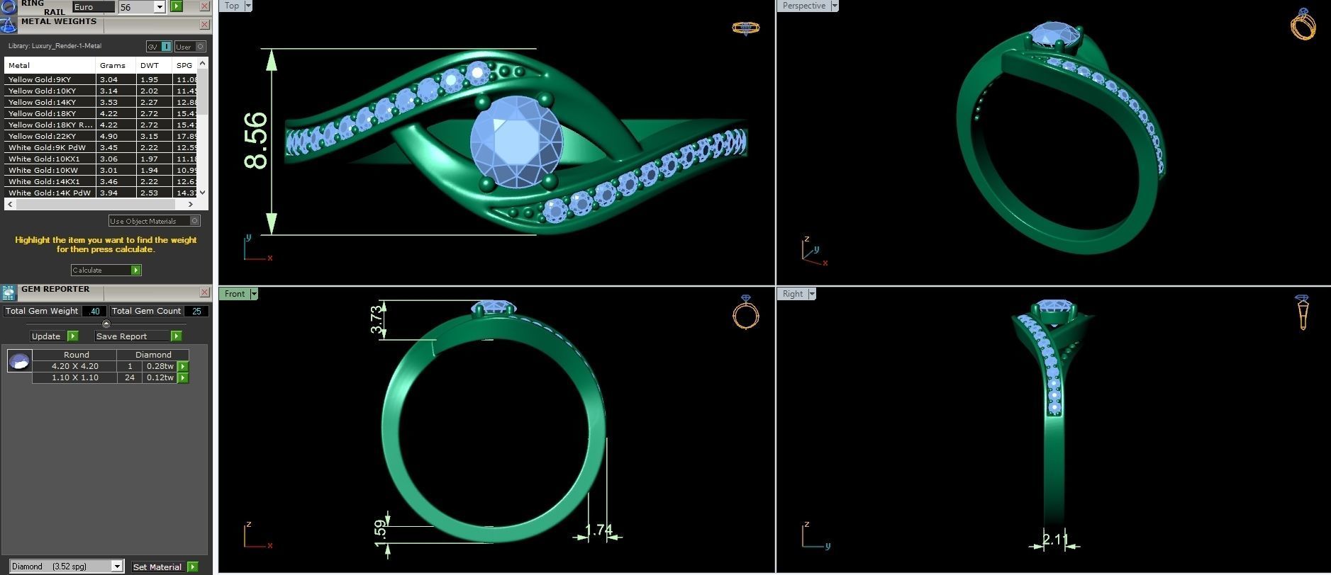 Engagement Ring 3D print model_3