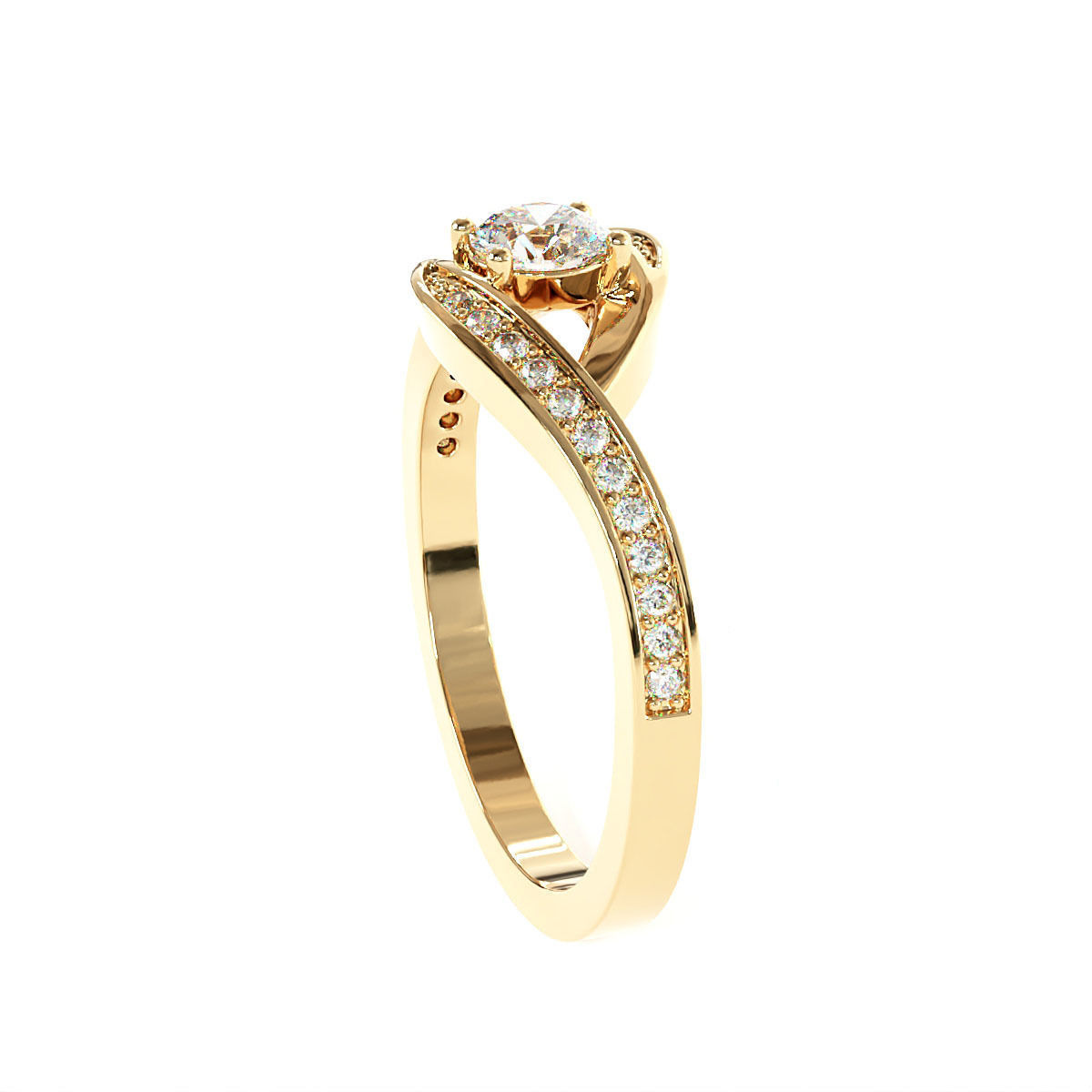 Engagement Ring 3D print model_8