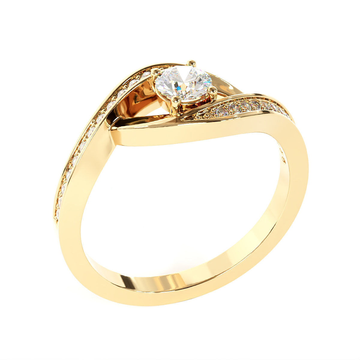 Engagement Ring 3D print model_9