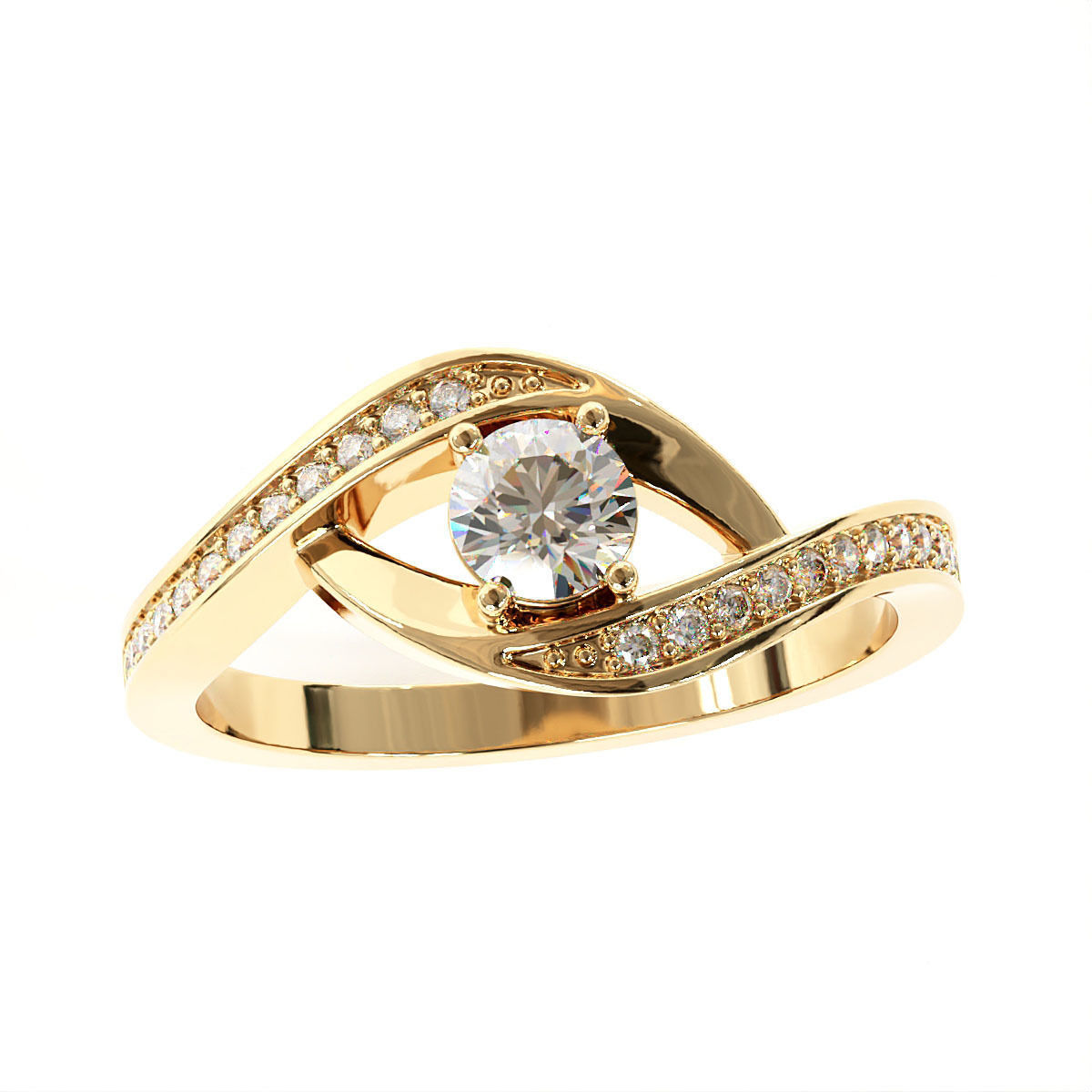 Engagement Ring 3D print model_7