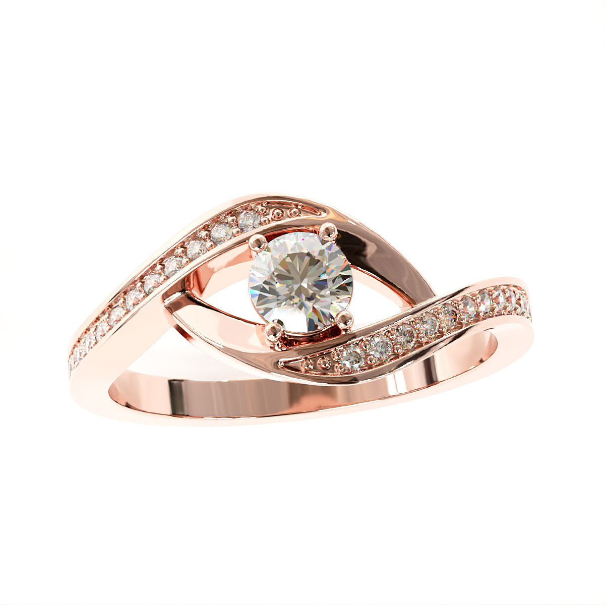 Engagement Ring 3D print model_4