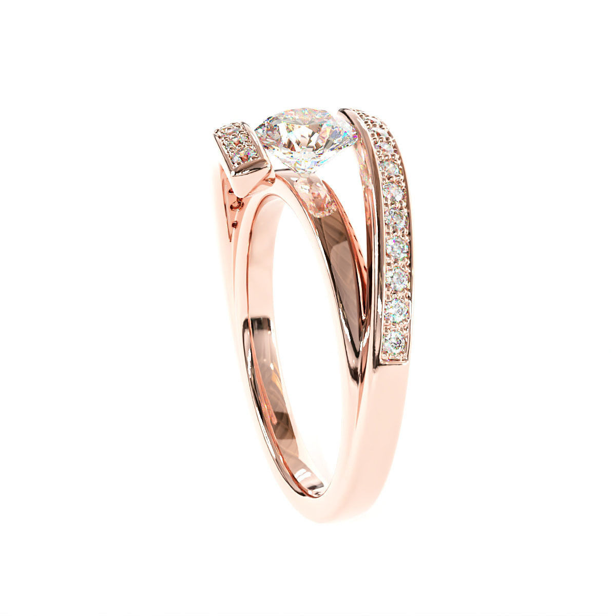 Engagement ring 3D print model_5