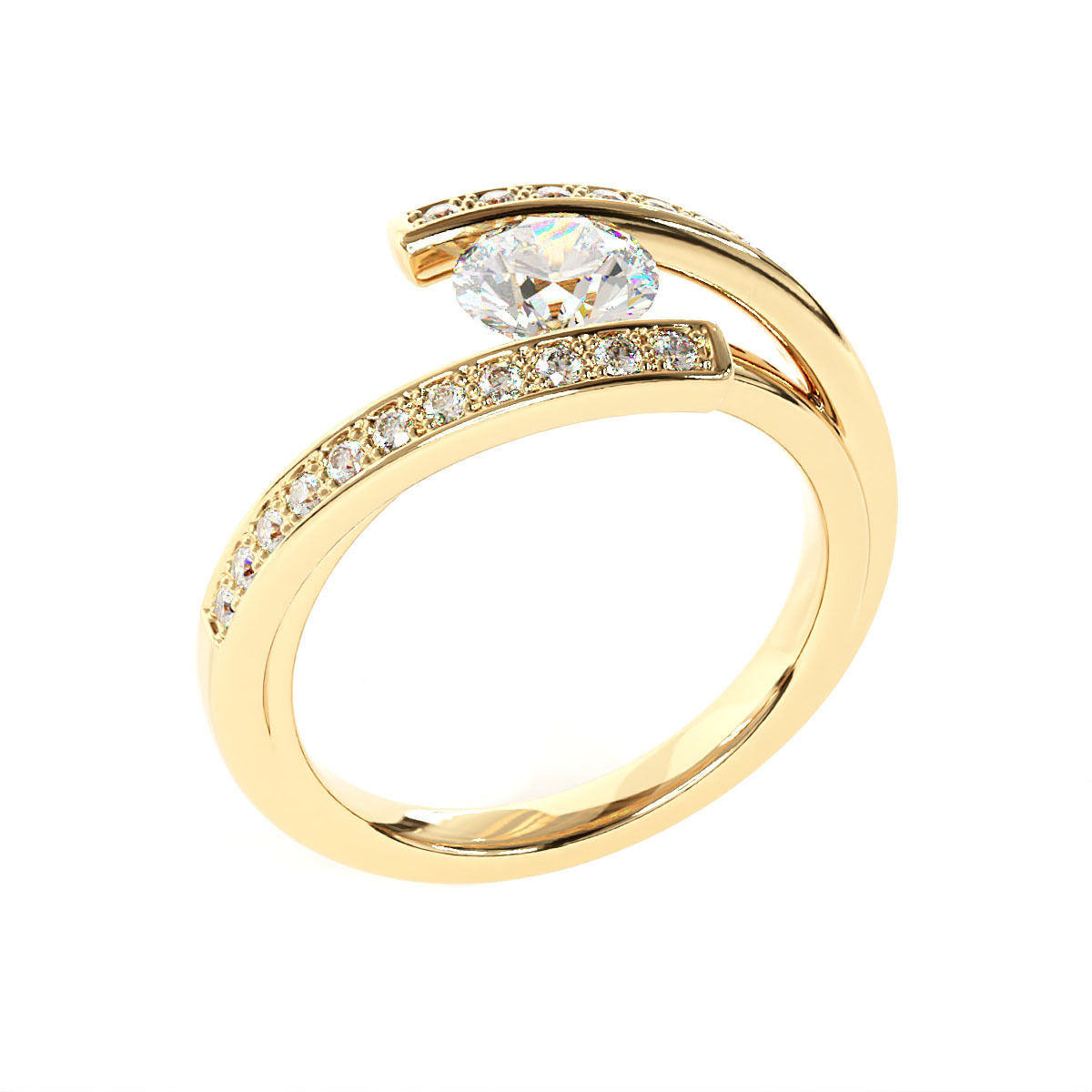 Engagement ring 3D print model_2