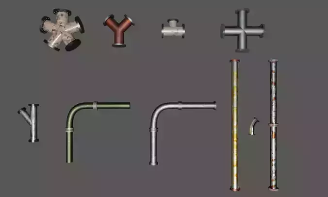 Pipe Collection two metal rods