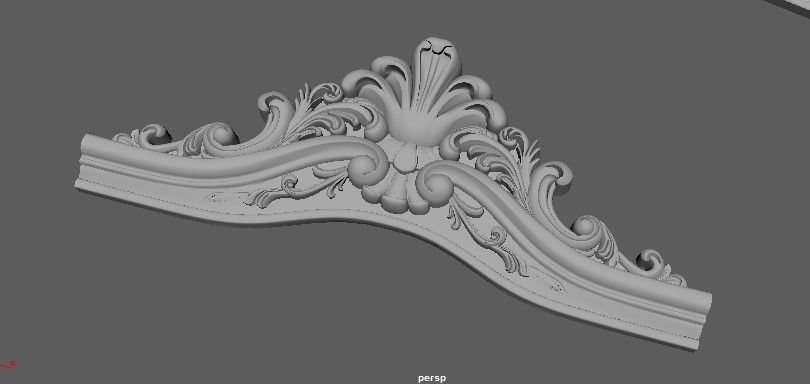 Central decor ornament for furniture 3D model_1