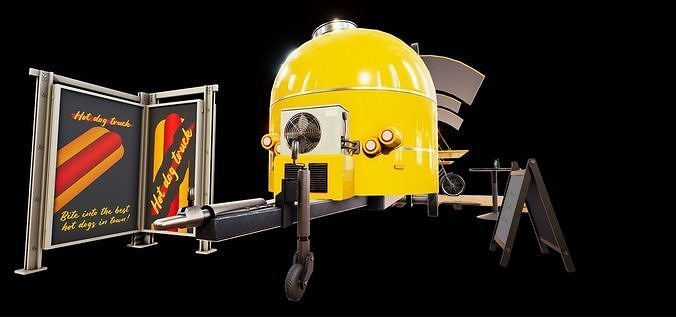 Game-ready Food Truck Pack With project files Low-poly 3D model 5