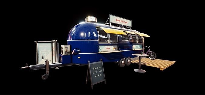 Game-ready Food Truck Pack With project files Low-poly 3D model 7