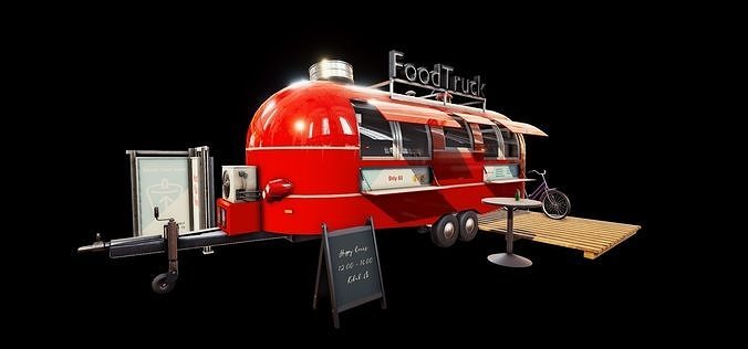 Game-ready Food Truck Pack With project files Low-poly 3D model 2
