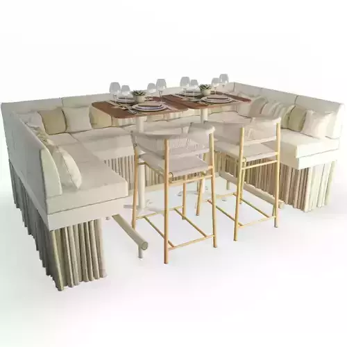 High Sofa And Stool Kith Ethimo Set 3D model
