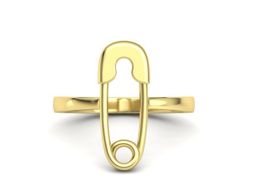 Safety Pin Diamond Ring Own design 3dmodel 3D print model_44