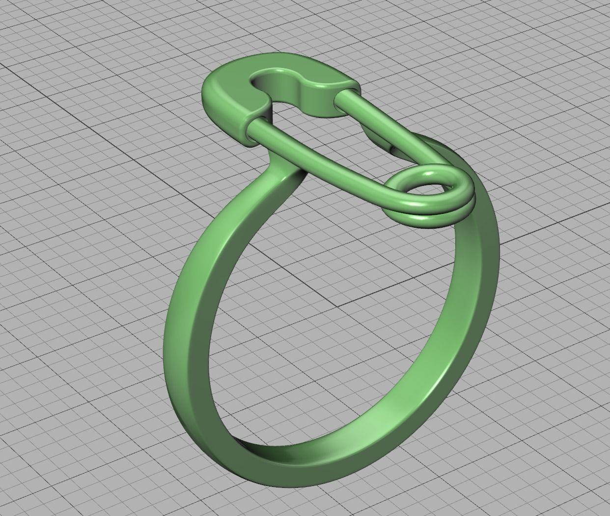 Safety Pin Diamond Ring Own design 3dmodel 3D print model_12