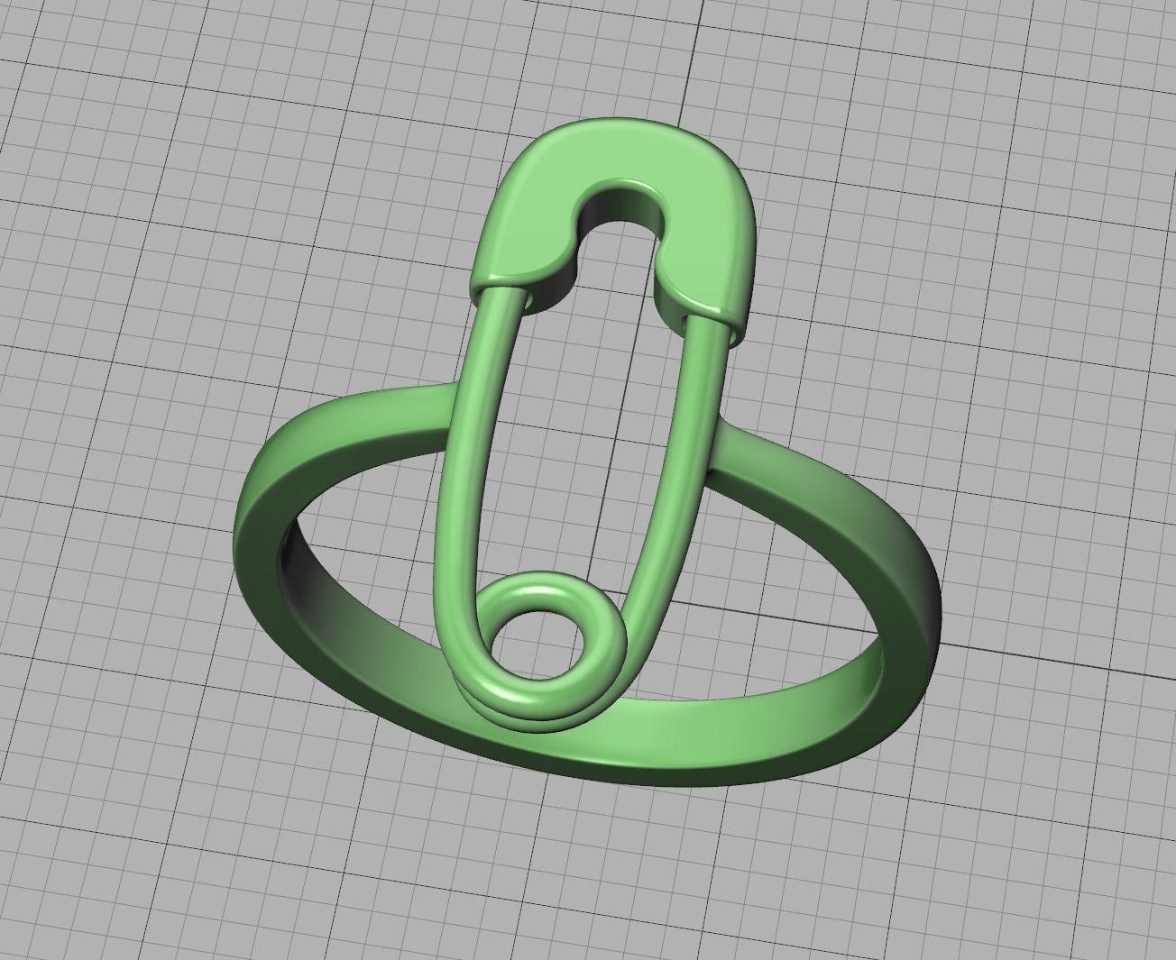Safety Pin Diamond Ring Own design 3dmodel 3D print model_11