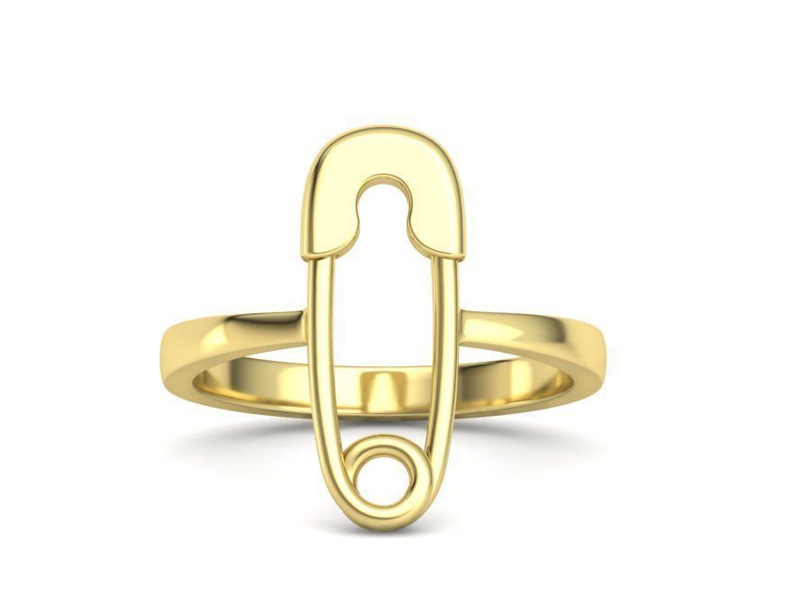 Safety Pin Diamond Ring Own design 3dmodel 3D print model_41