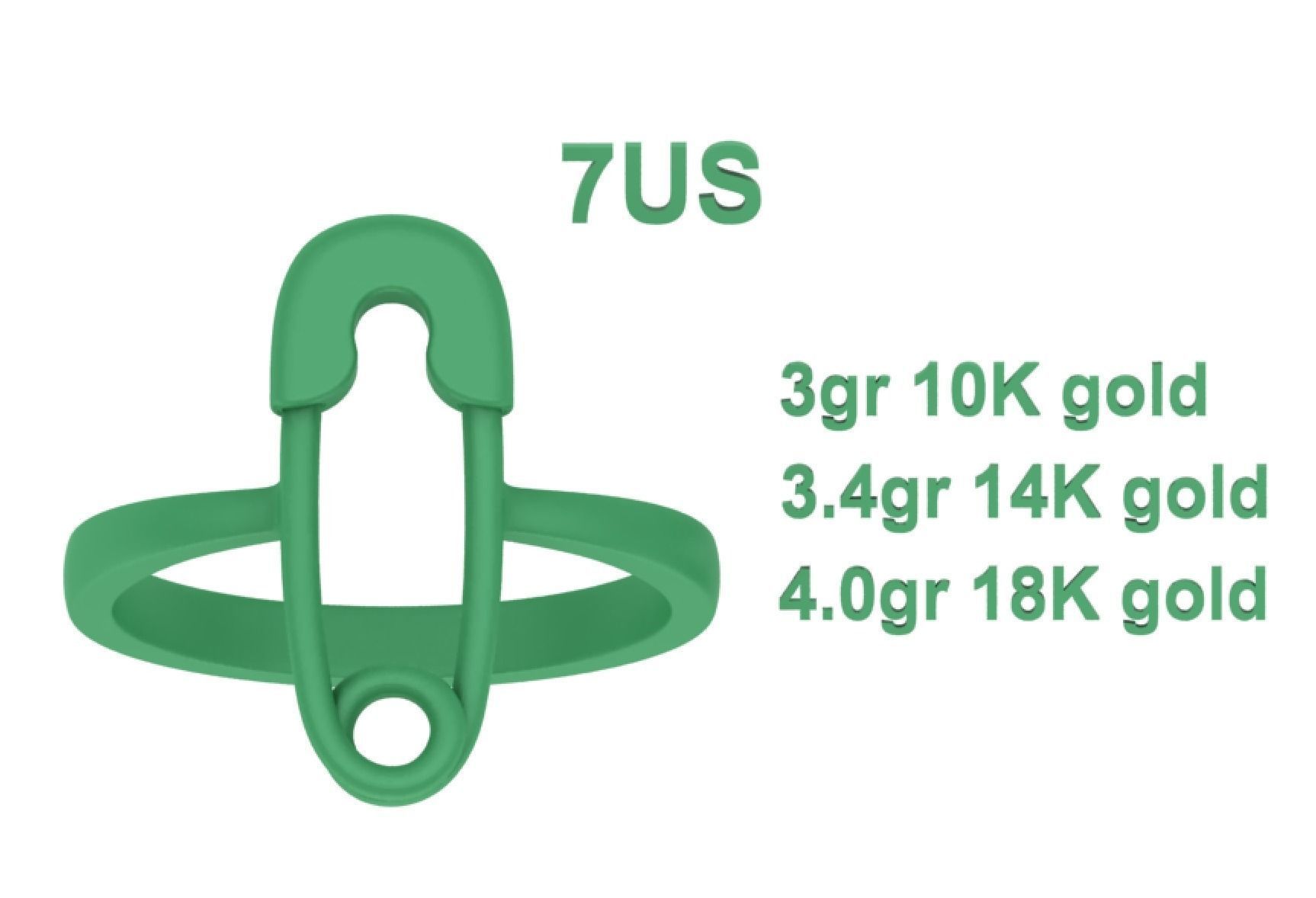 Safety Pin Diamond Ring Own design 3dmodel 3D print model_18