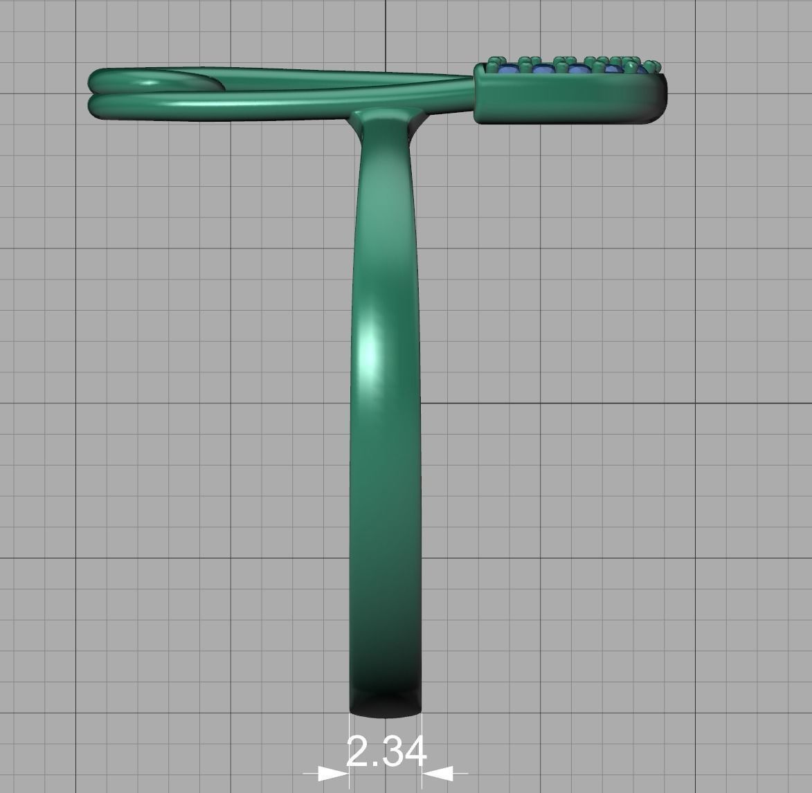 Safety Pin Diamond Ring Own design 3dmodel 3D print model_21