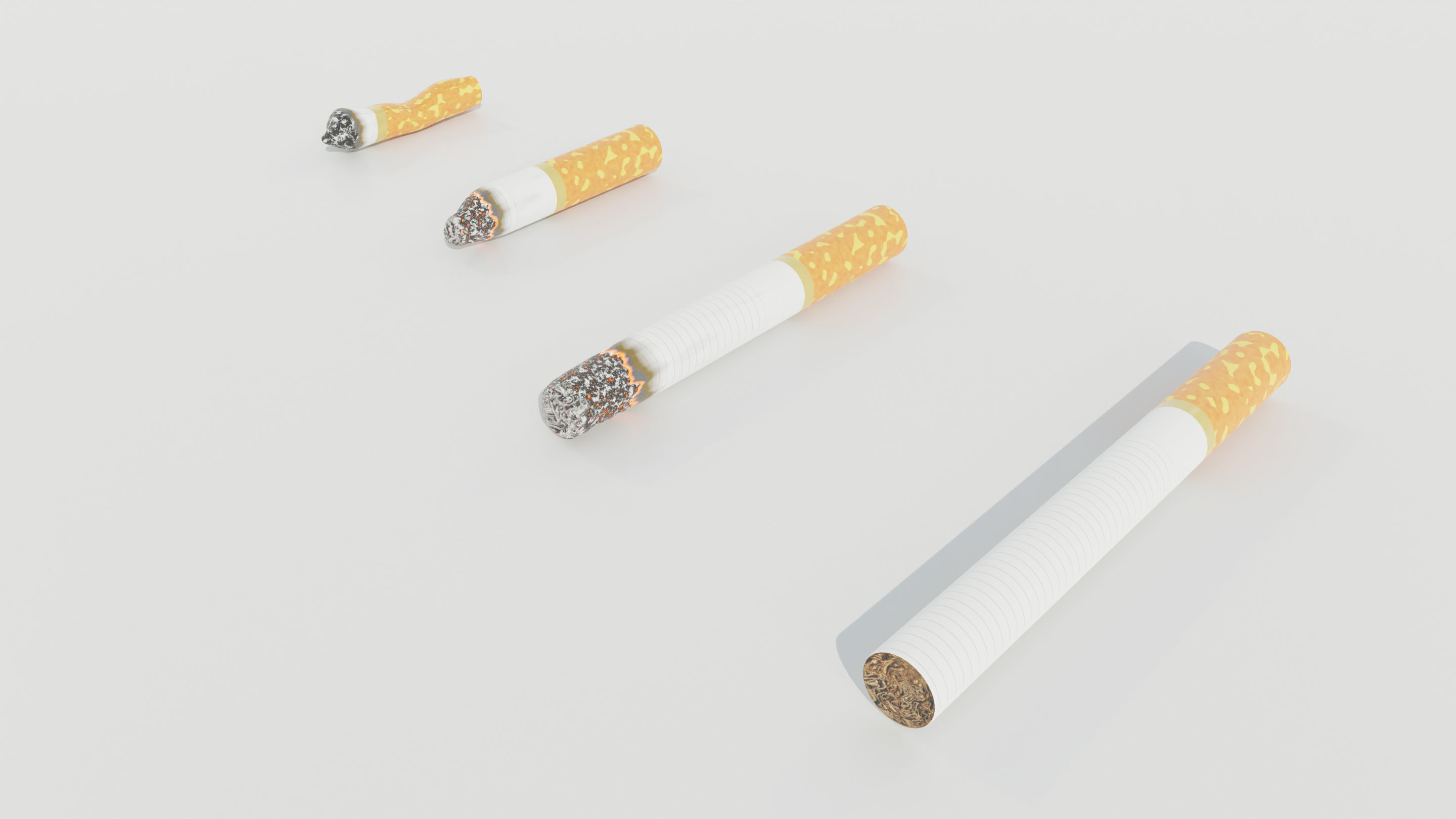 Cigarettes Low-poly 3D model_3