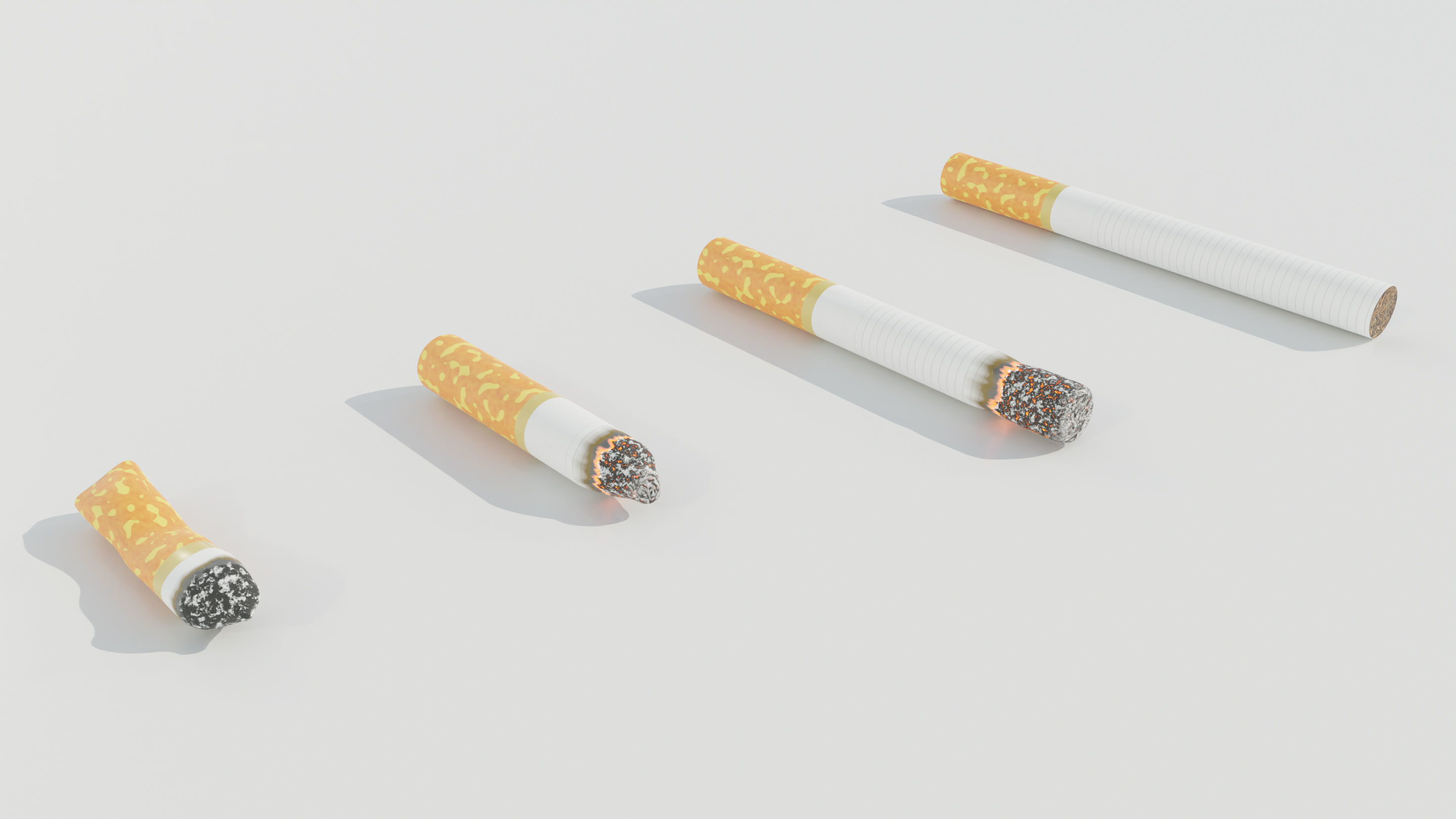 Cigarettes Low-poly 3D model_2