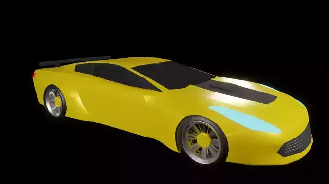 Sports car low poly 3d models