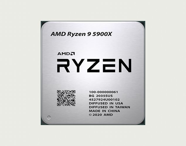 CPU AMD Ryzen 9 5900X Low-poly 3D model