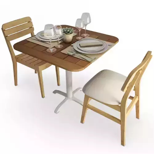 Vicky And Lodge Wooden Table And Chair Set