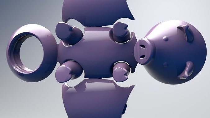 Piggy Bank Foldable 3D print 3D print model