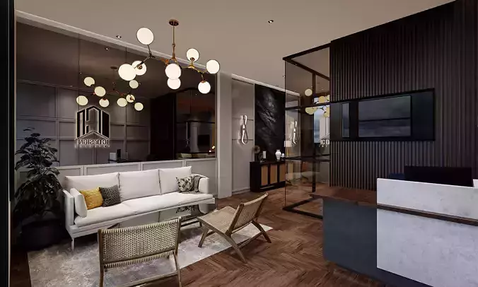 Office 3D  InteriorDesign Low-poly 3D model