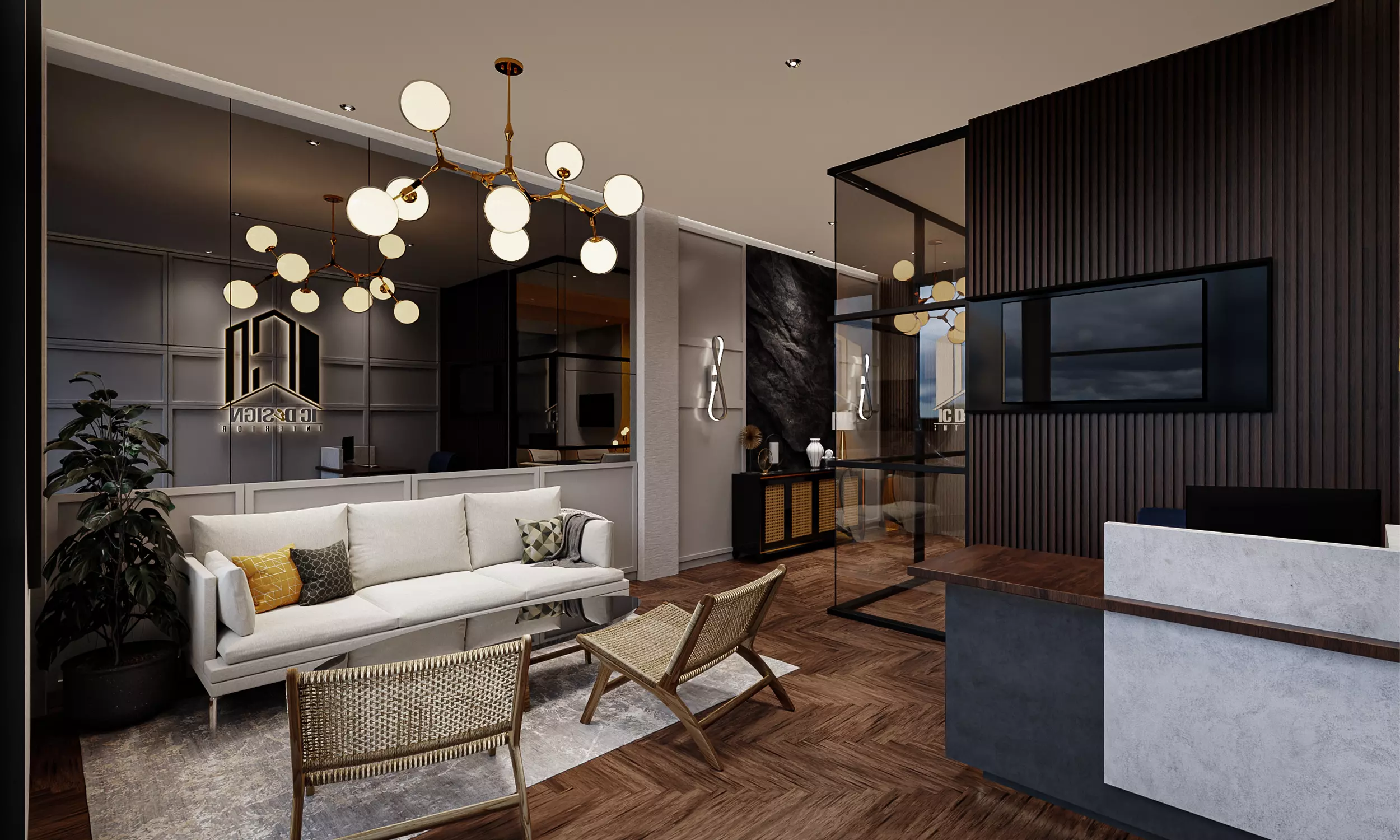 Office 3D  InteriorDesign Low-poly 3D model_0
