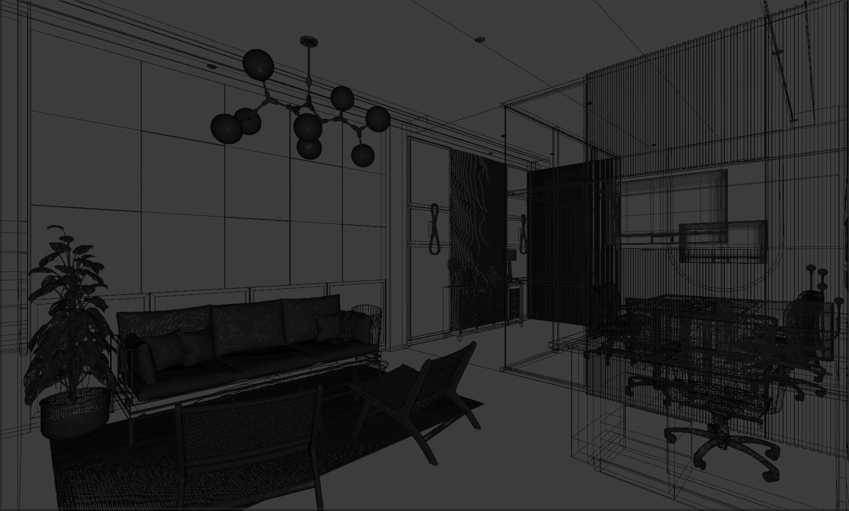 Office 3D  InteriorDesign Low-poly 3D model_3