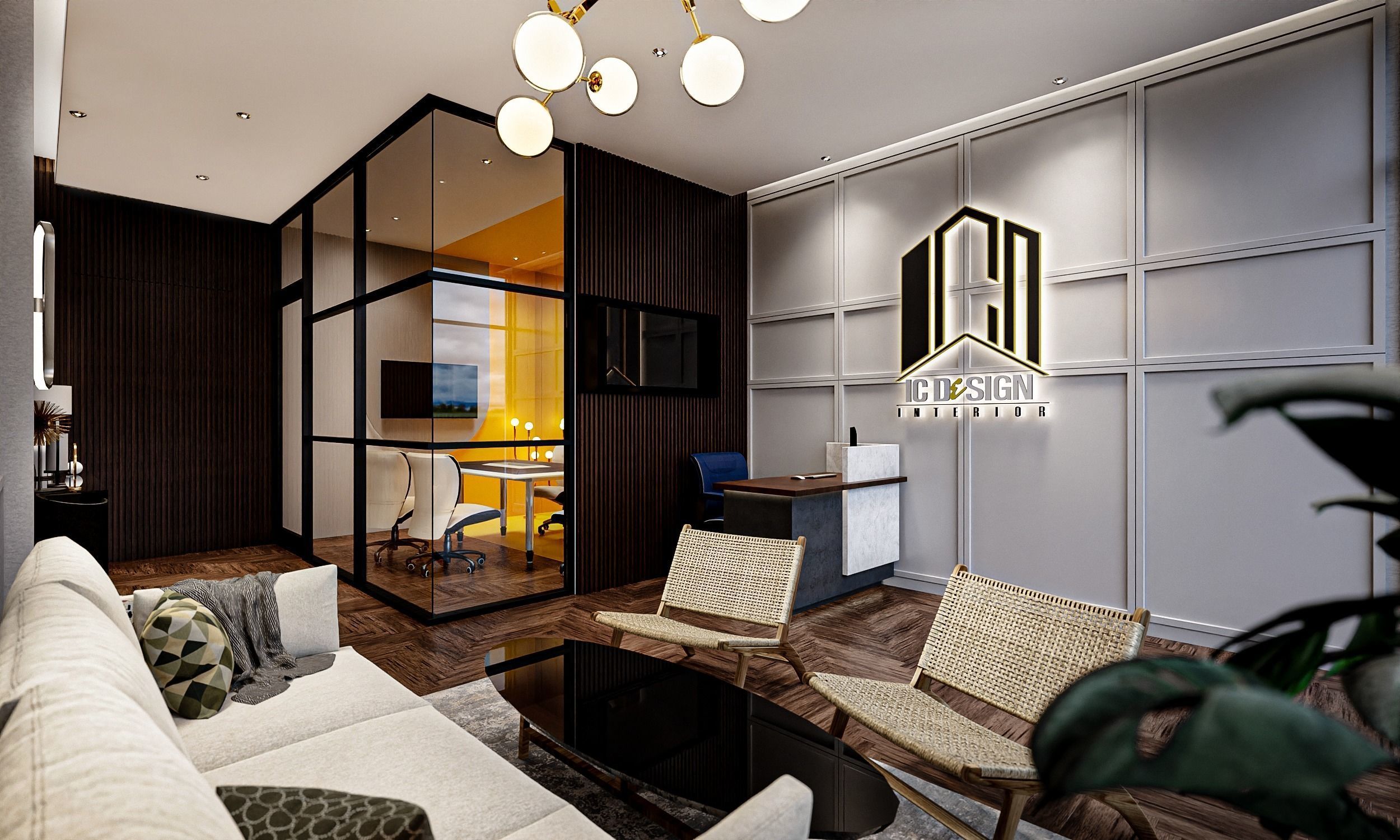 Office 3D  InteriorDesign Low-poly 3D model_1