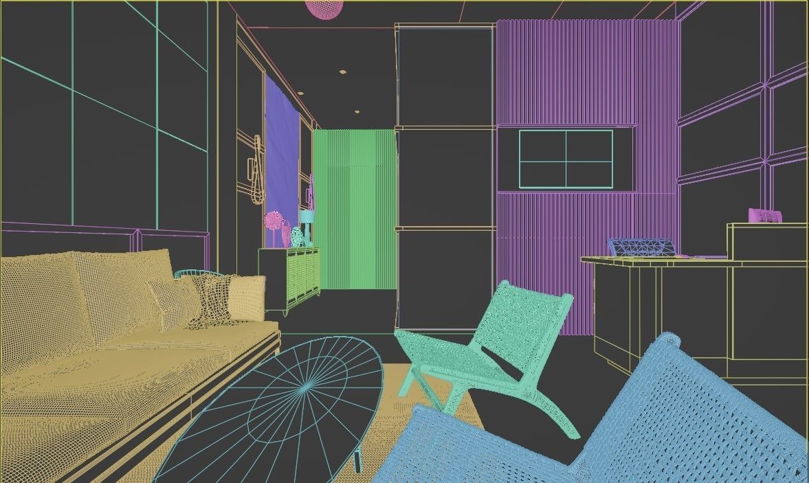 Office 3D  InteriorDesign Low-poly 3D model_6