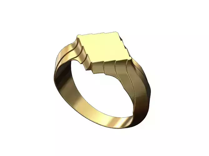 Stepped lozenge shaped signet ring US sizes 6to10
