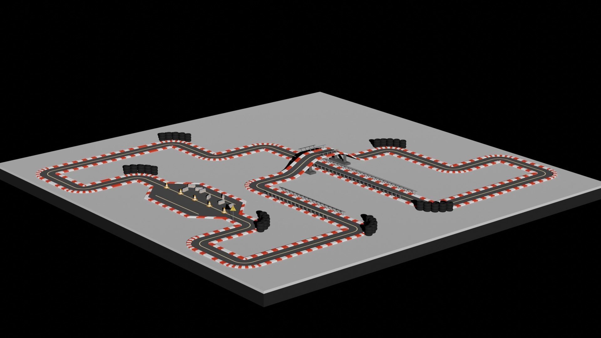 Low Poly Road Assets Low-poly 3D model_5