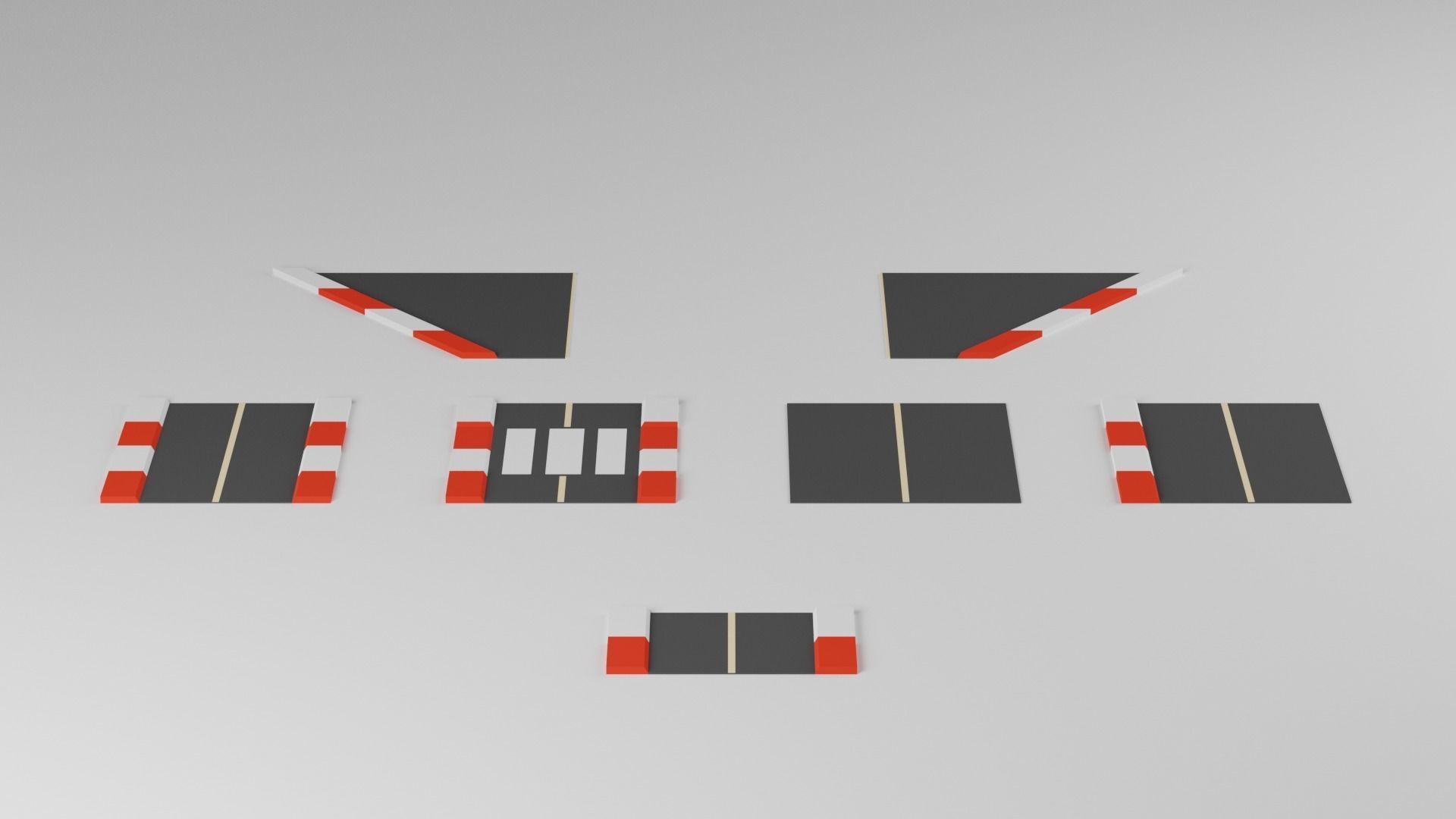 Low Poly Road Assets Low-poly 3D model_3