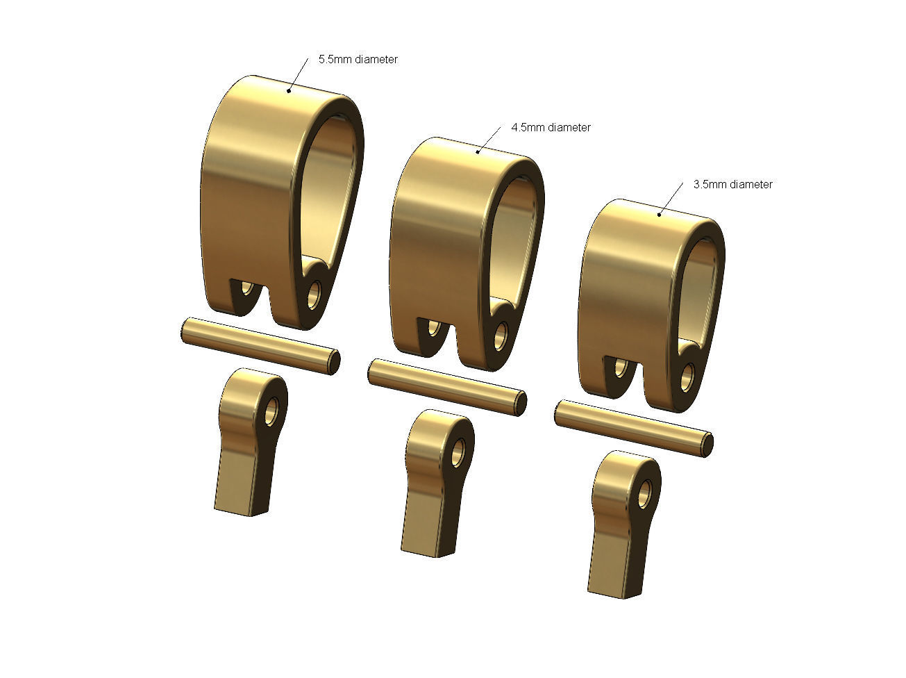 Simple bail connection for chain sizes 3 4 5mm 3D print model_1