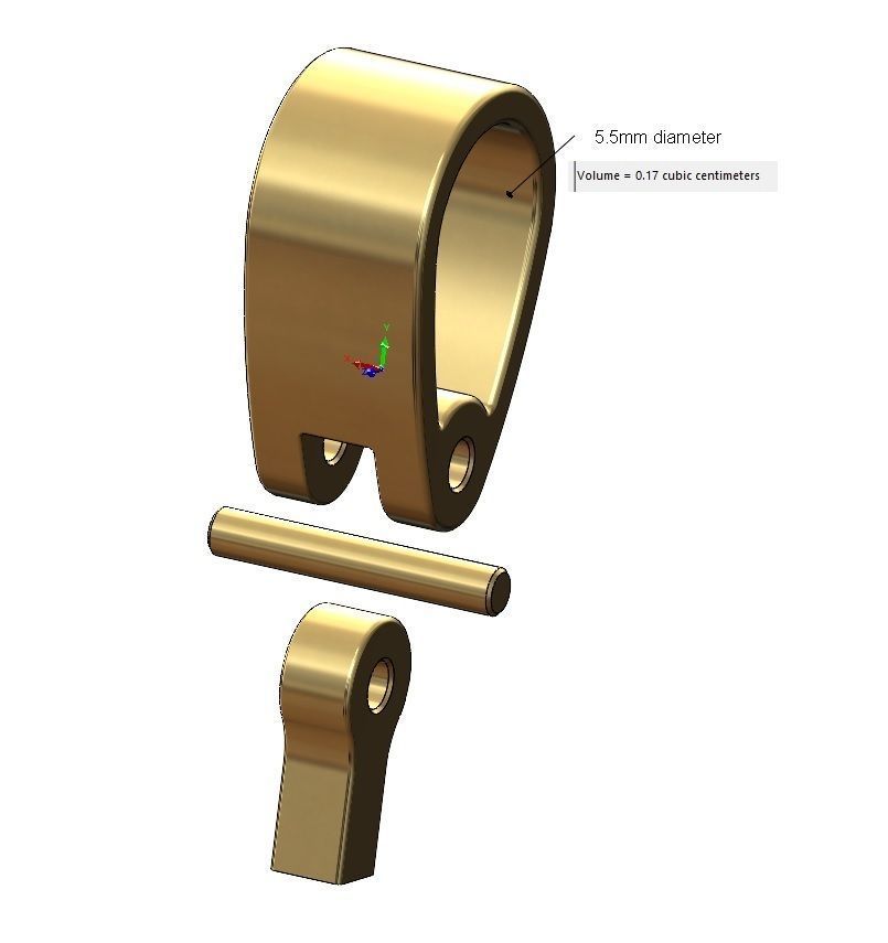 Simple bail connection for chain sizes 3 4 5mm 3D print model_12