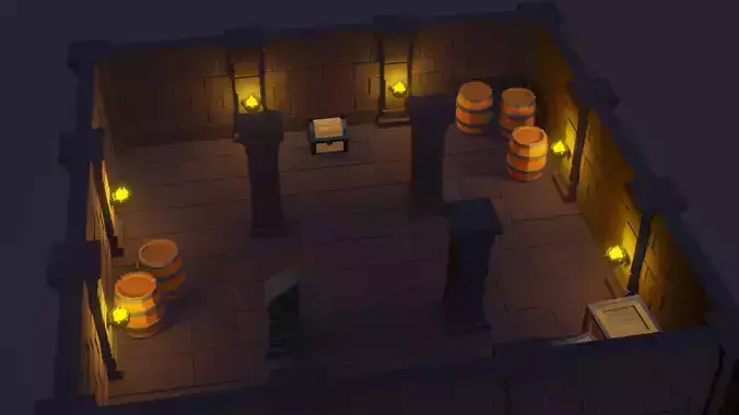 Modular Spooky Dungeon Set Free low-poly 3D model