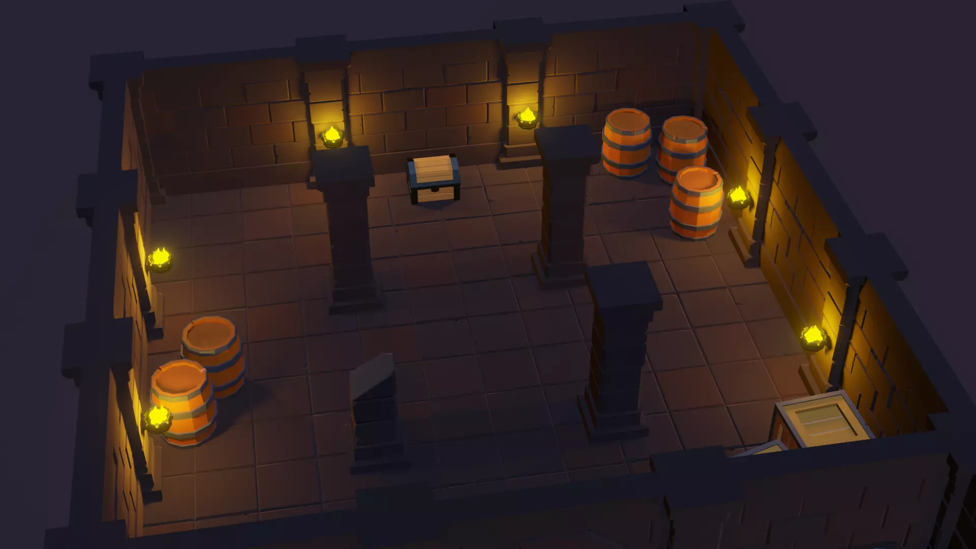 Modular Spooky Dungeon Set Free low-poly 3D model_0