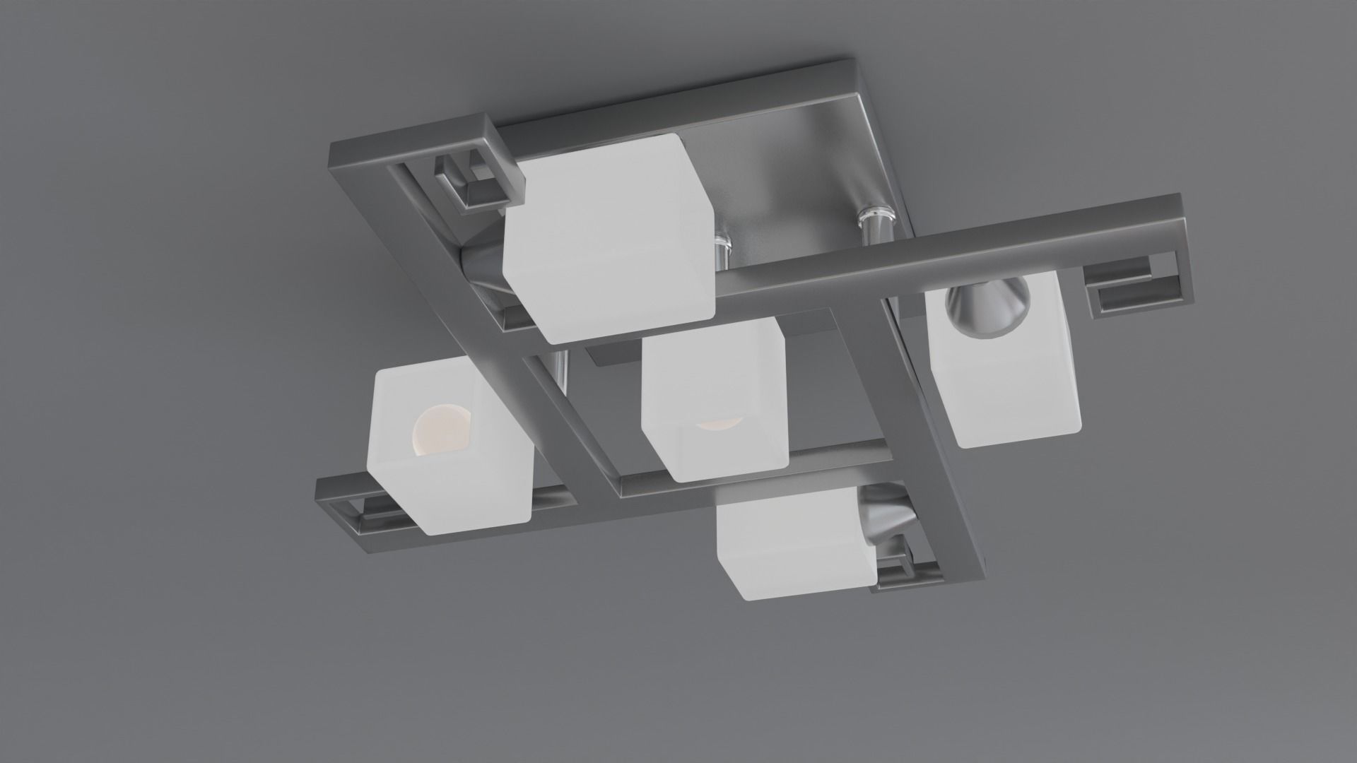 Cubic chandelier with five plafons Free low-poly 3D model_6