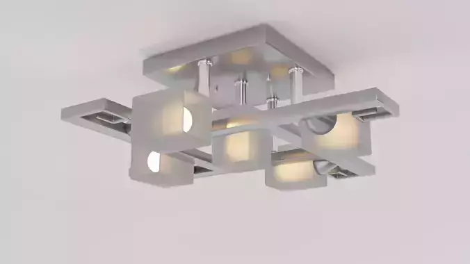 Cubic chandelier with five plafons