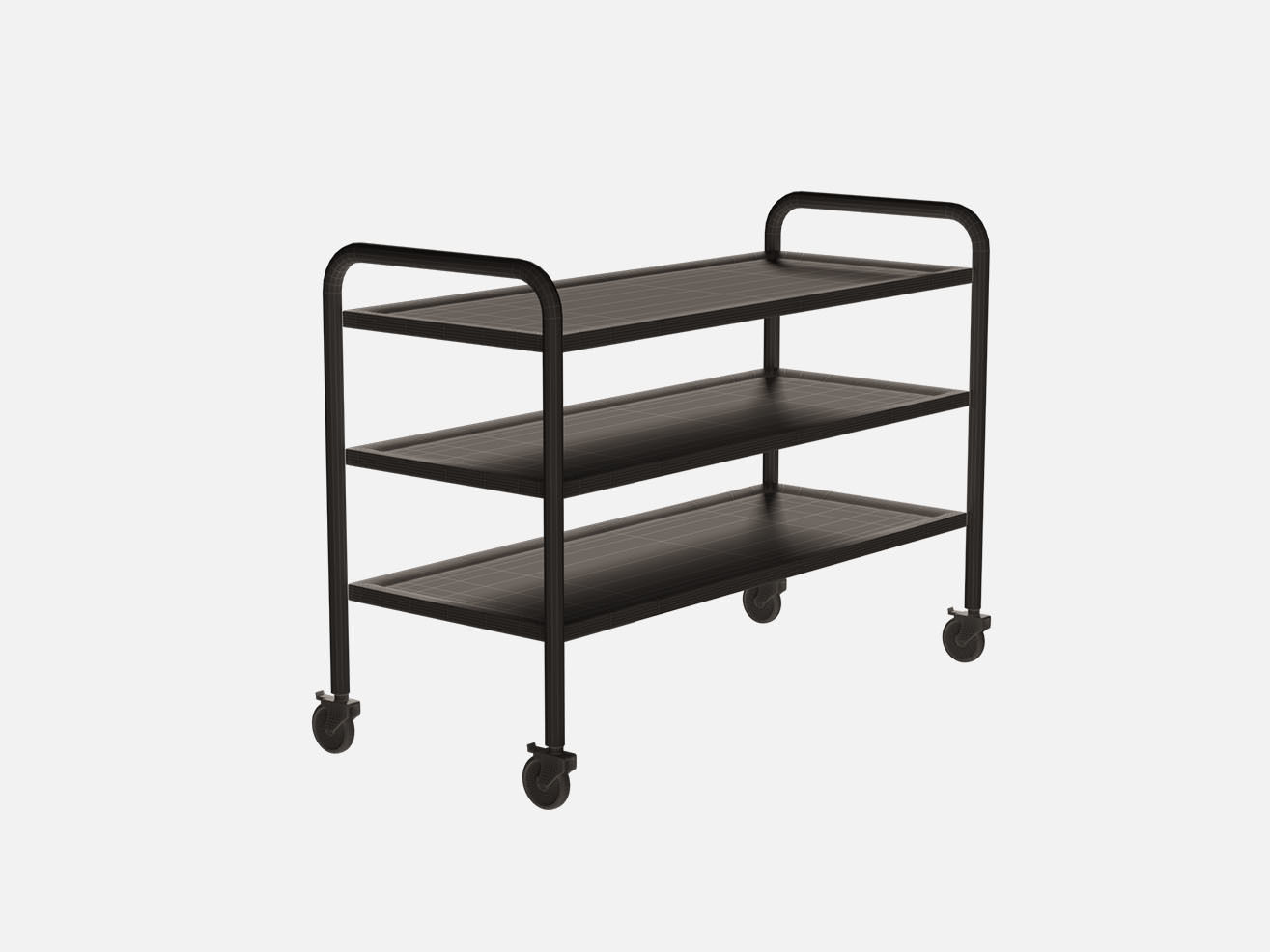  Stainless Trolley Shelf 3D model_4