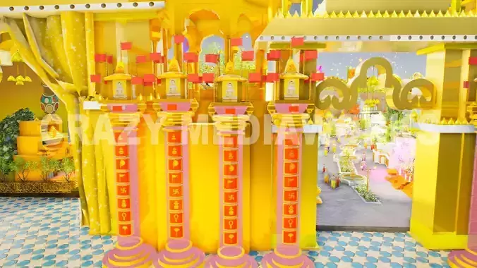 Stups gold themed party room