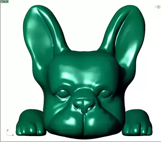 French Bulldog Face Adjustable 3D Model 3D model