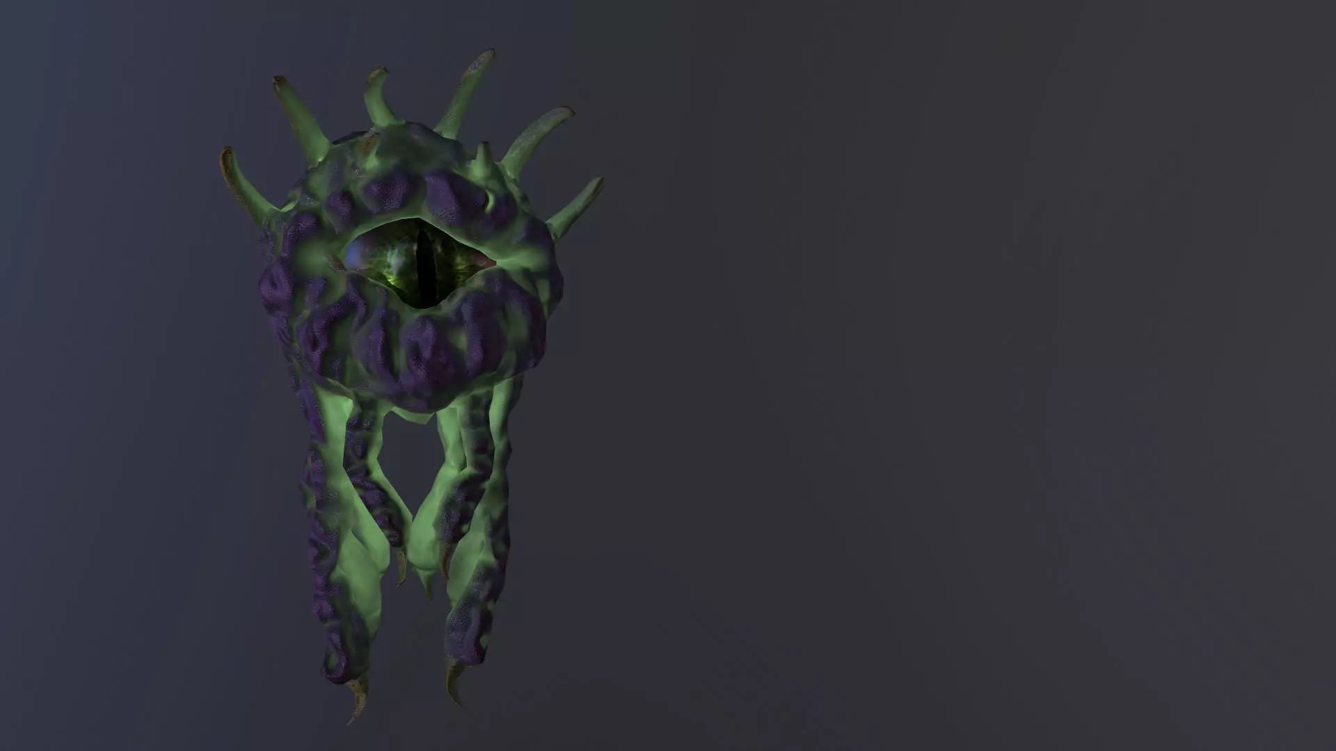 Monster Eye Low-poly 3D model_0